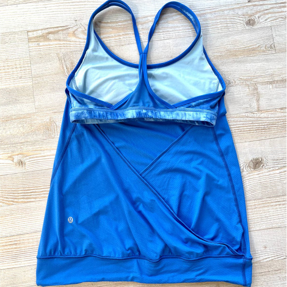Lululemon Minimalist 2 in 1 Open Back Tank | Pipe‎ Dream Blue Size 8 - Picture 3 of 6